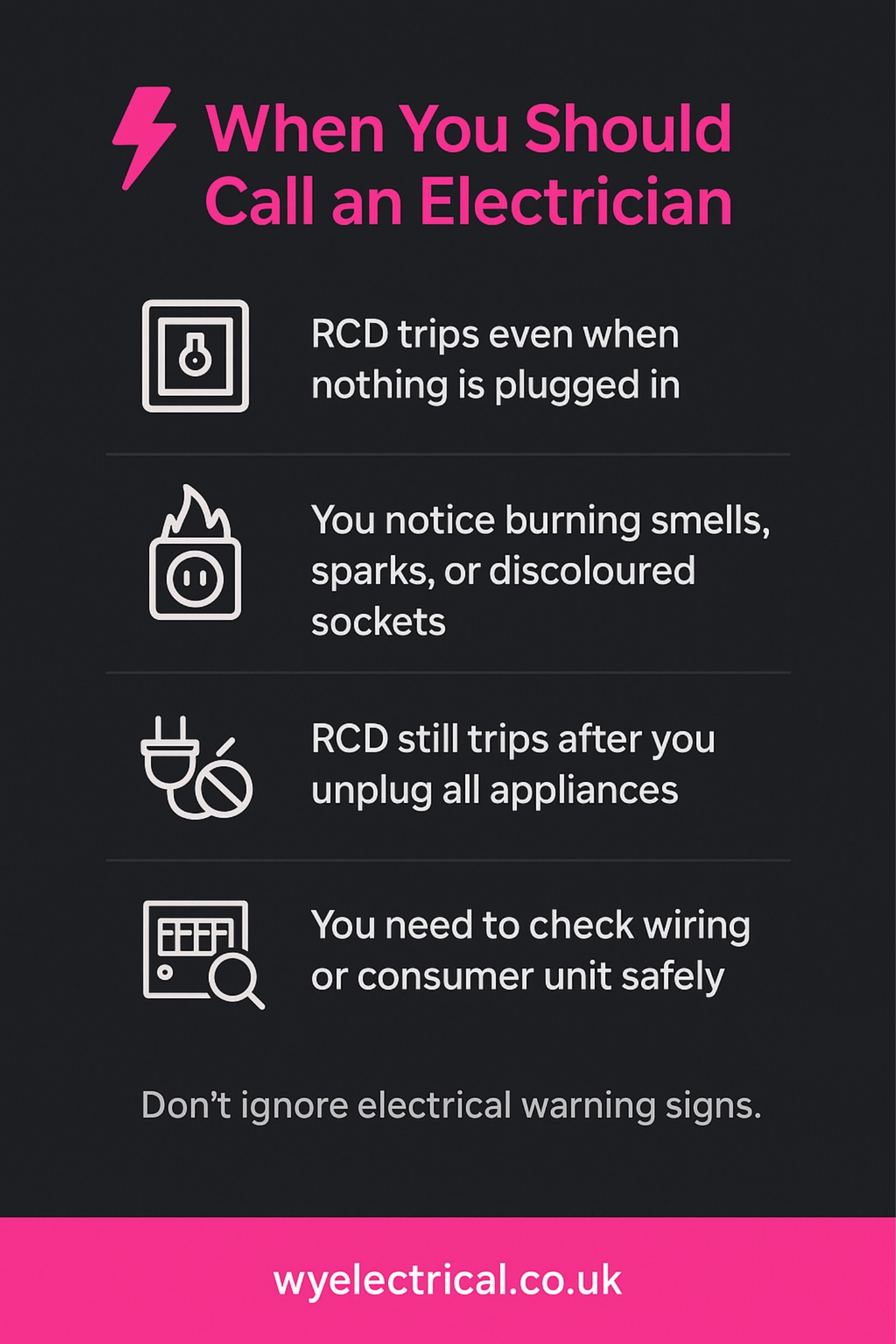 When to call electrician for RCD Switch