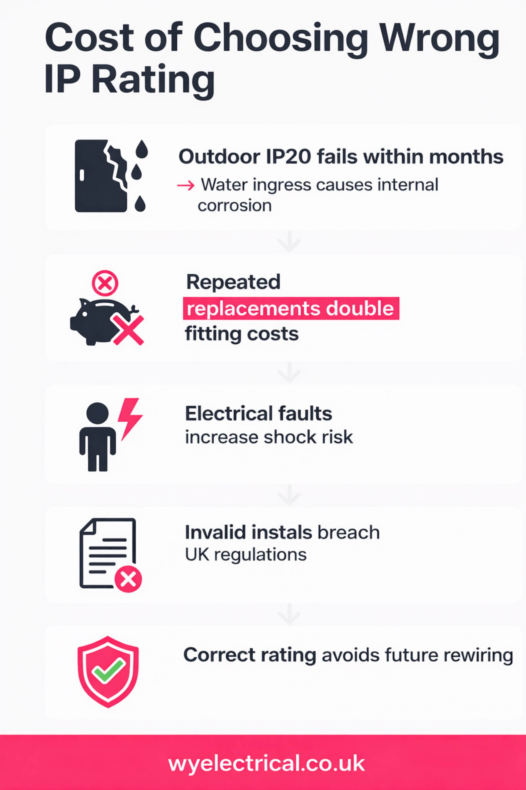 Cost of choosing wrong IP Rating