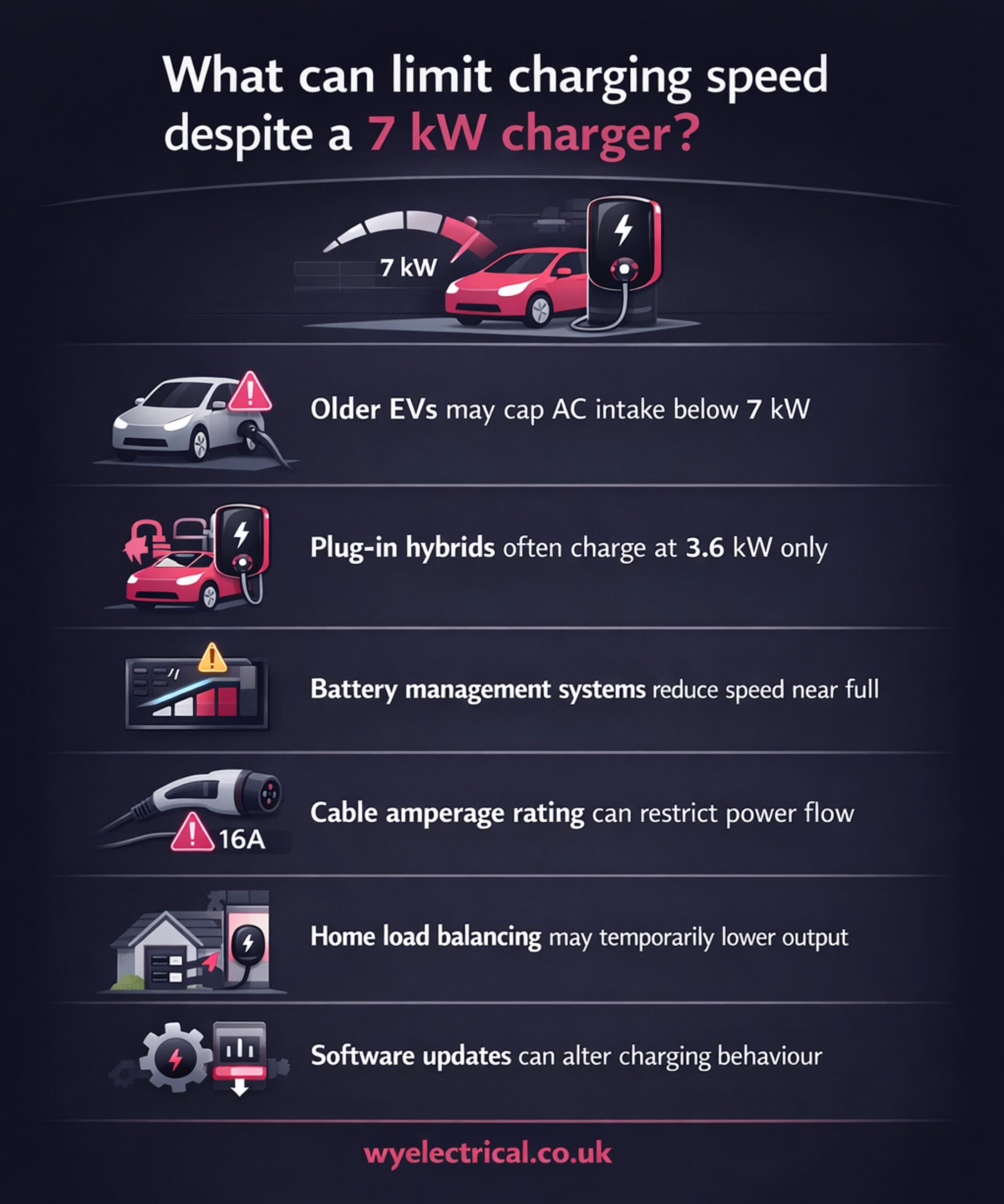 what can limit a charging speed despite a 7kW charging speed