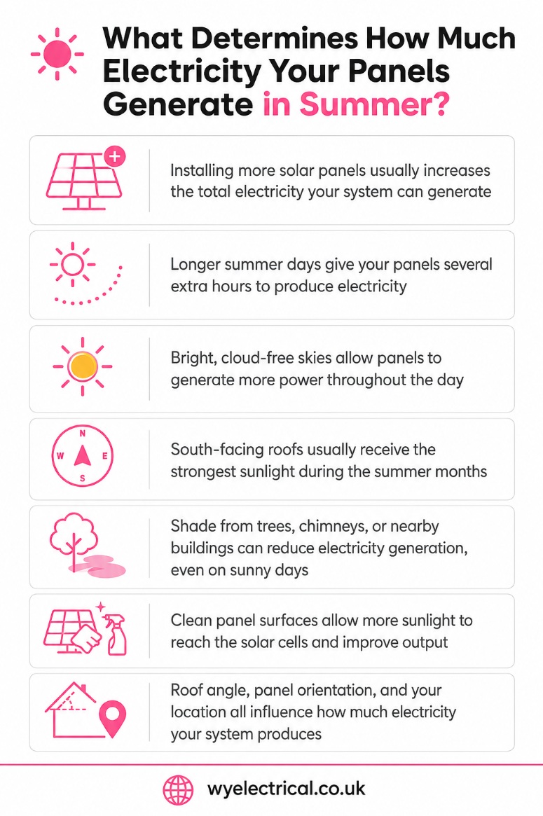 What determines how much electricity your panels generate in summer