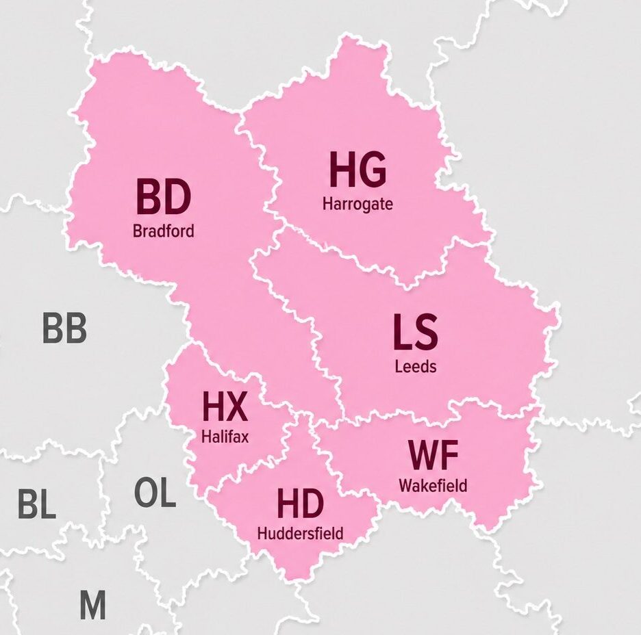West Yorkshire Postcode Map